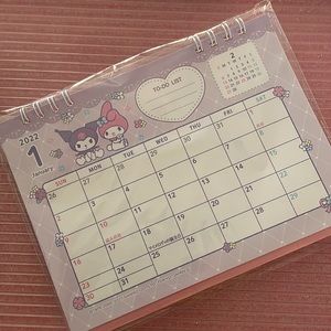 My Melody and Kuromi together offices Sanrio desk calendar 2022! Kawaii cute!